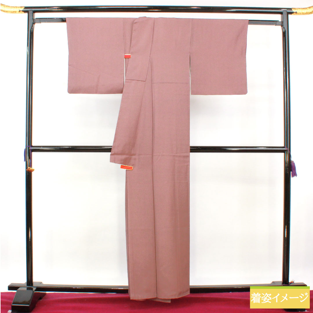 Komon, pure silk, length 158.5cm, sleeve length 63cm, lined, red, Edo komon, mansuji, S rank, purple, 1115004252320