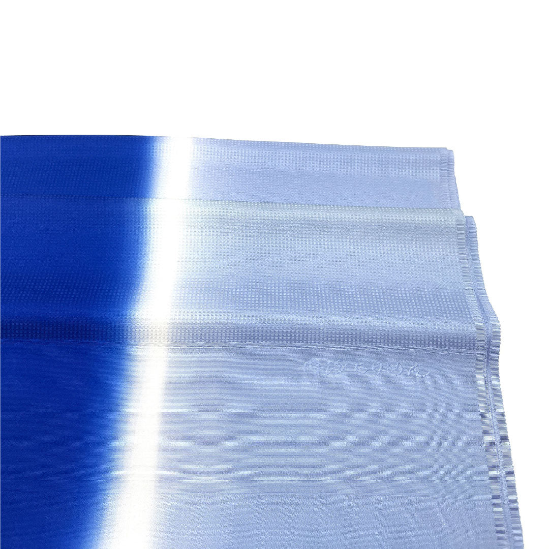 (新古品)帯揚げ 正絹 Bランク カジュアル 濃桔梗色(こいききょういろ) 薄藍色(うすあいいろ) 丹後ちりめん 長尺 長さ約186cm 幅約32cm 青系 1136001074917