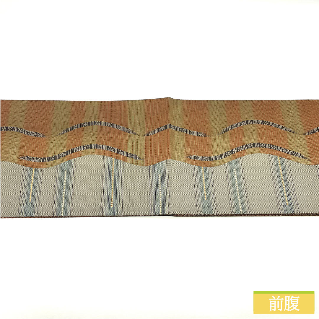 袋帯 正絹 Sランク 全通泥染 西陣織 伝統工芸士 永野和年 抽象模様 帯丈436cm 全通 カジュアル グラデーション系 1123016802399