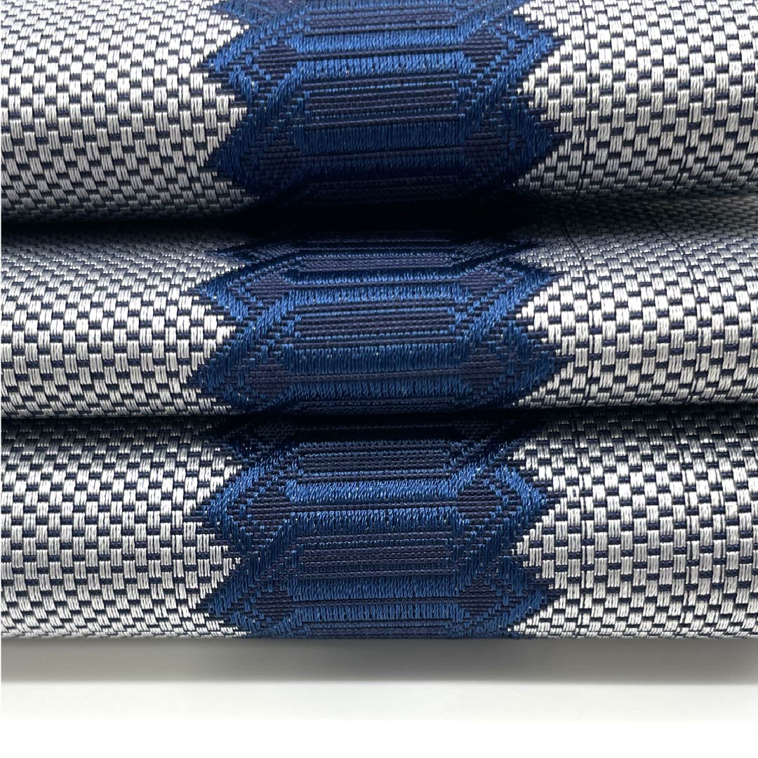 (未仕立)角帯 ポリエステル 水銀色(すいぎんいろ) 一本どっこ リバーシブル 帯丈400cm 幅9cm Sランク グレー系 1134000422922