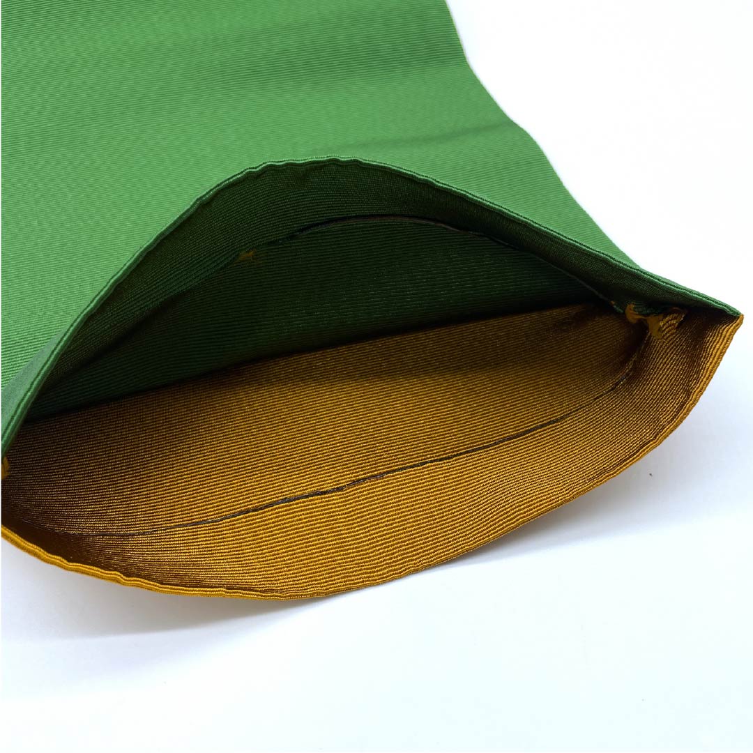 (未仕立)半幅帯 ポリエステル 濡葉色(ぬれはいろ) 浴衣用 無地 リバーシブル 帯丈350cm 緑系 Sランク 1125001942319