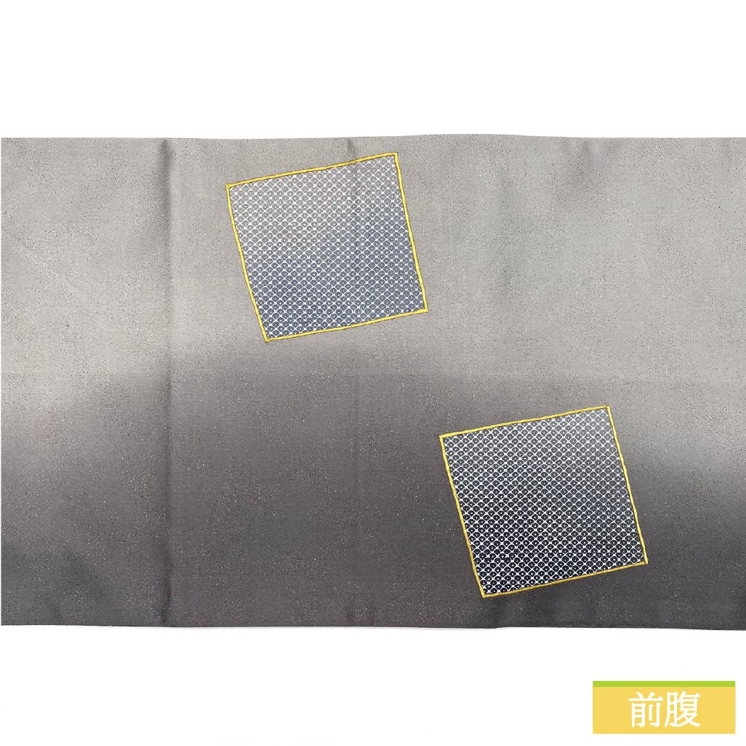 袋帯 正絹 薄鼠色(うすねずいろ) 西陣織 四角模様 疋田 ラメ 帯丈460cm Sランク ポイント柄 セミフォーマル グレー系 1123012632422