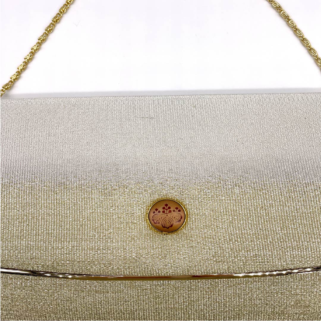 (新古品)草履バックセット フォーマル 金色(きんいろ) 未使用品 グラデーション 桐 Mサイズ 金系 Sランク 1133000212321