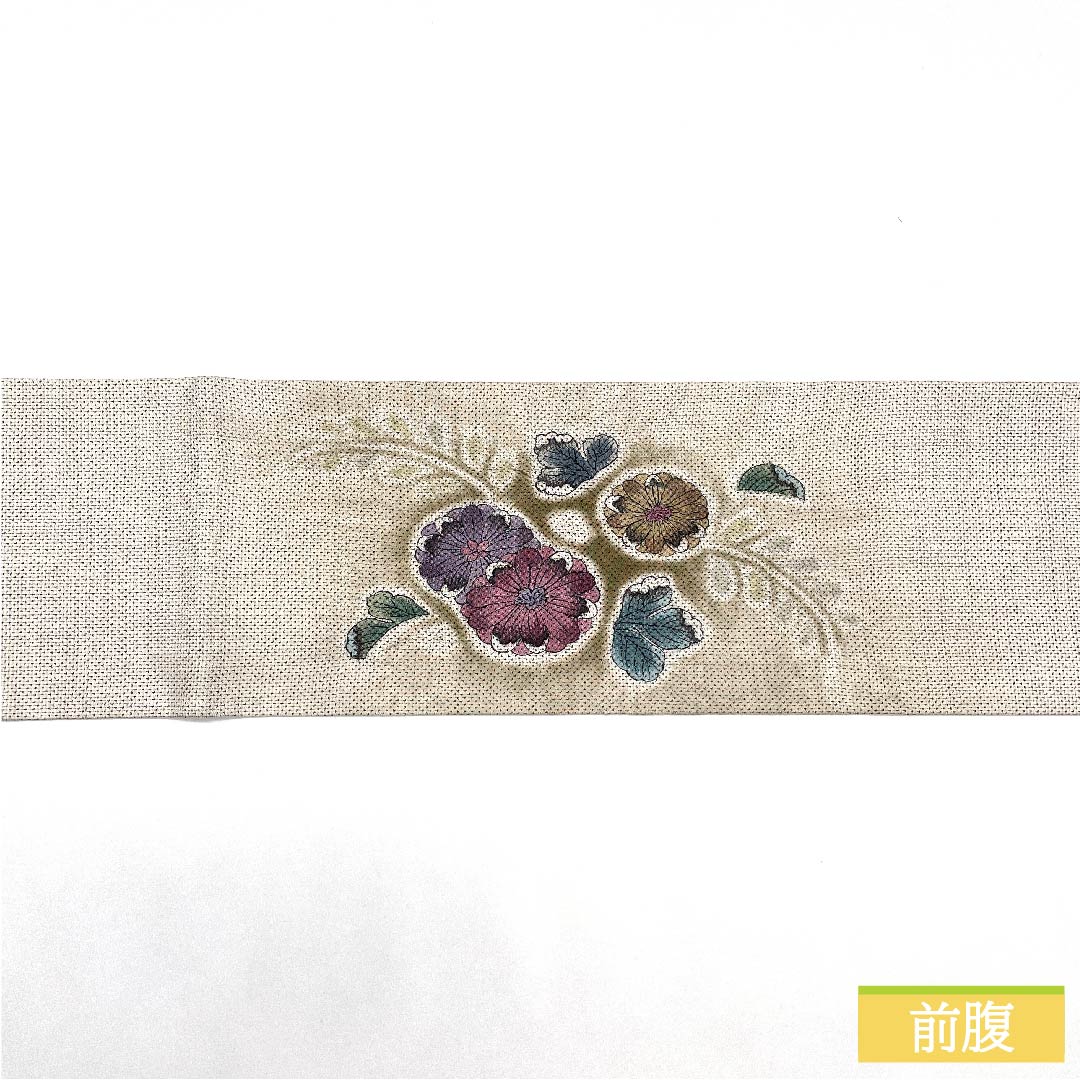 名古屋帯 正絹 灰白色色(かいはくしょくいろ) 辻ヶ花模様 白大島 古典柄 帯丈353cm Aランク ポイント柄 カジュアル 白系 1124006313311 名古屋仕立て