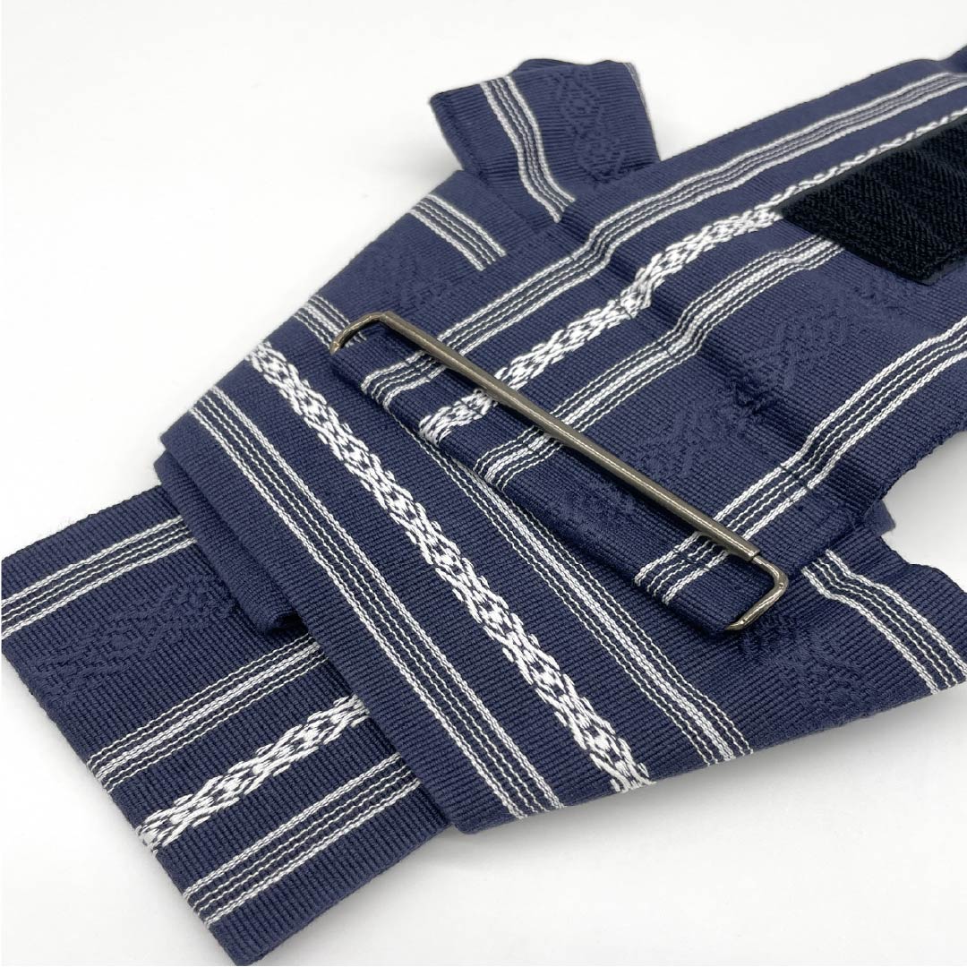 角帯 木綿 濃紺色(のうこんいろ) 献上柄 ワンタッチ角帯 マジックテープ 帯丈130cm 幅9.5cm Sランク 紺系 1134000402918