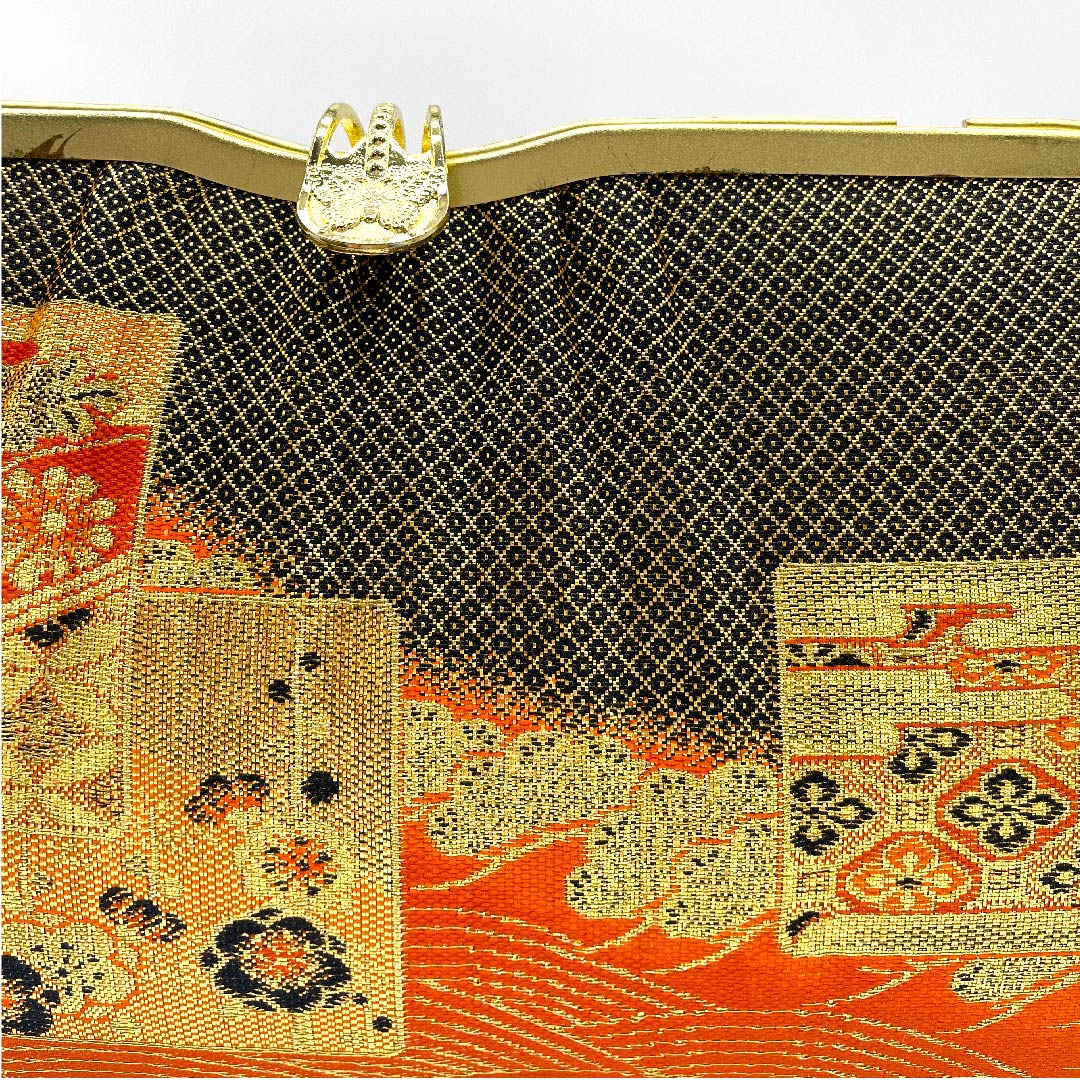 (New old stock) Formal sandal and bag set, silver-vermilion, unused, Saga Nishiki, three-layer core, size M, vermilion, A rank, 1133000013316