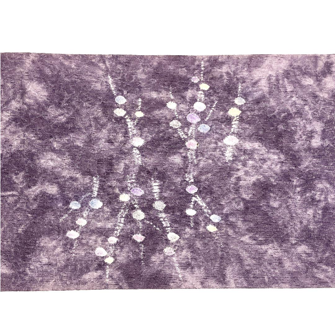 袋帯 鳩羽色(はとばいろ) 絞り 抽象模様 帯丈452cm 正絹 Sランク ポイント柄 カジュアル 紫系 1123003042420