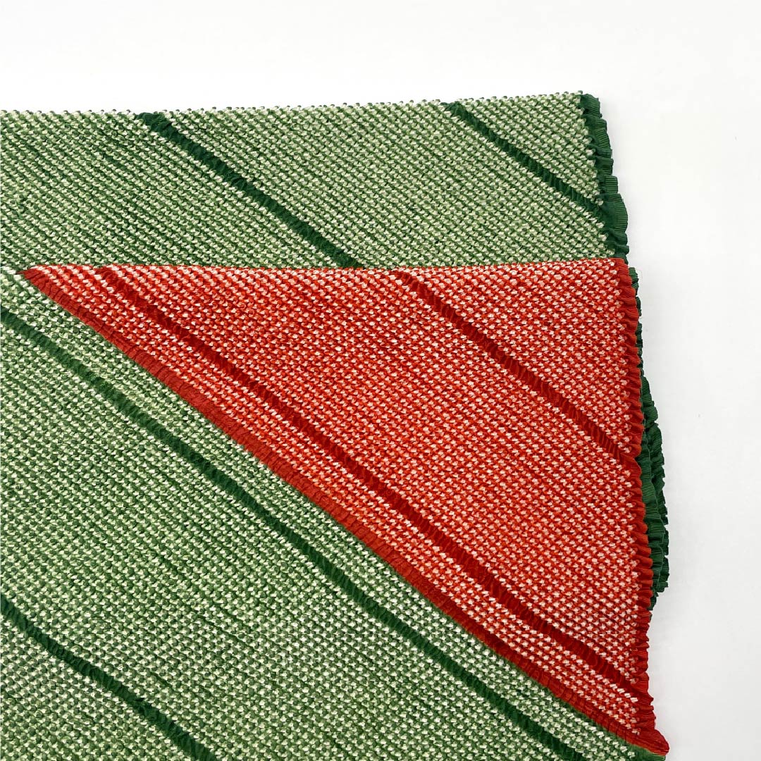 (Like new) S-Rank Silk Obijime and Obiage Set, Saitatsumairo (Saitatsumairo) Color, Length: Approx. 156cm, Width: Approx. 1.2cm, Green, for Furisode Kimono (Long-Sleeved Kimono). Product Code: 1141000082319