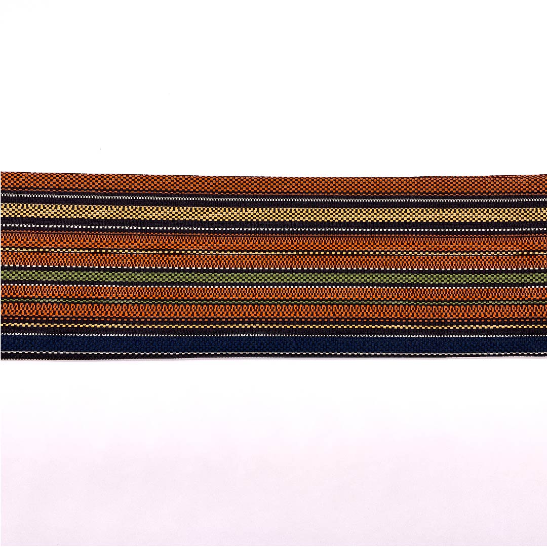 Nagoya obi, copper color, Hakata weave, geometric pattern, obi length 354.5cm, pure silk, S rank, full length, casual, brown, 1124004932314, pine needle style