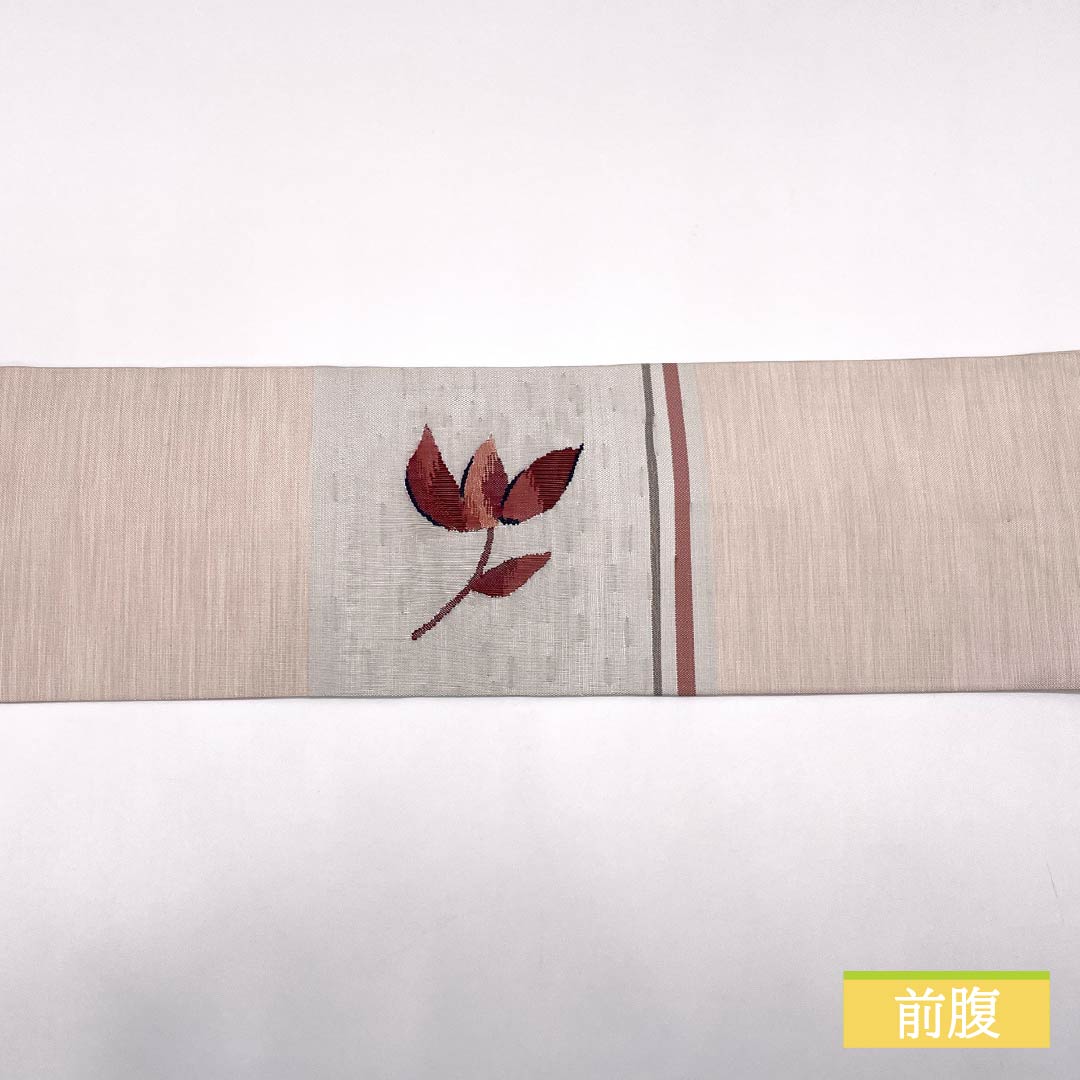 名古屋帯 薄桜色(うすざくらいろ) すくい織 抽象花模様 帯丈366cm 正絹 Aランク ポイント柄 カジュアル ピンク系 1124008023313 名古屋仕立て