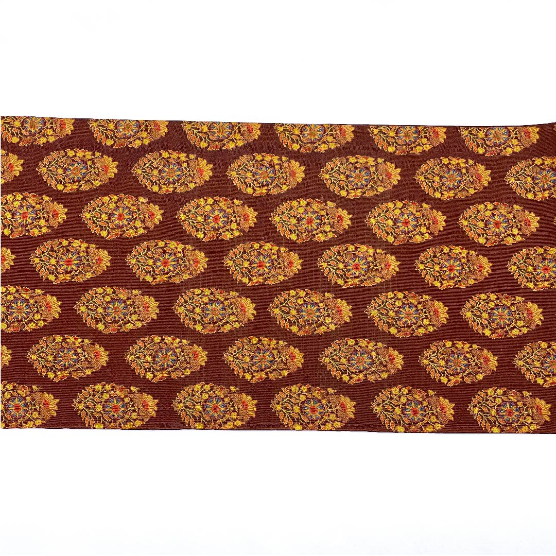 Fukuro Obi (Sash) in Red Shrimp Brown, Shosoin Pattern, Length 426cm, Pure Silk, S Rank, Six-way, Casual, Red, 1123008402312