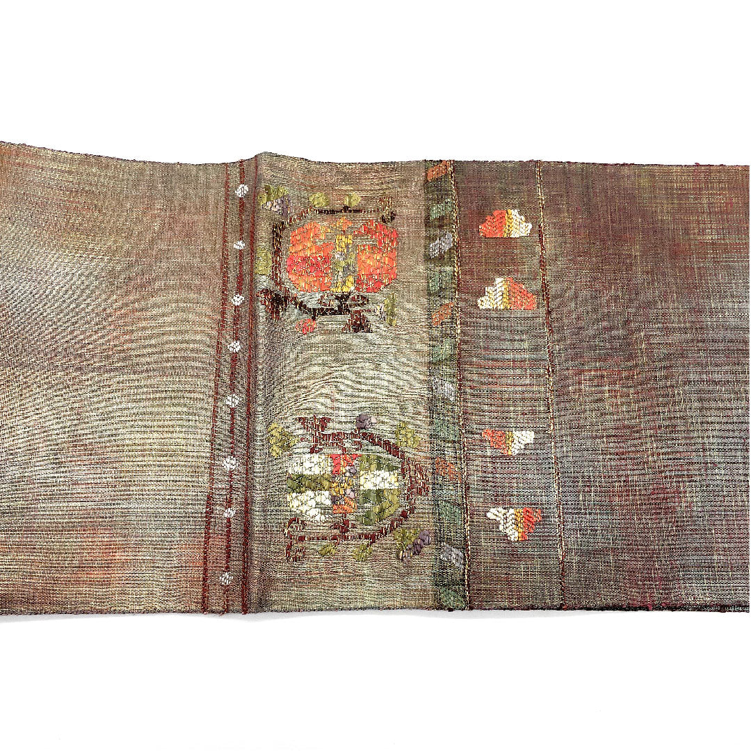 袋帯 焼箔 抽象模様 帯丈436cm 正絹 Sランク ポイント柄 カジュアル グラデーション系 1123005092399