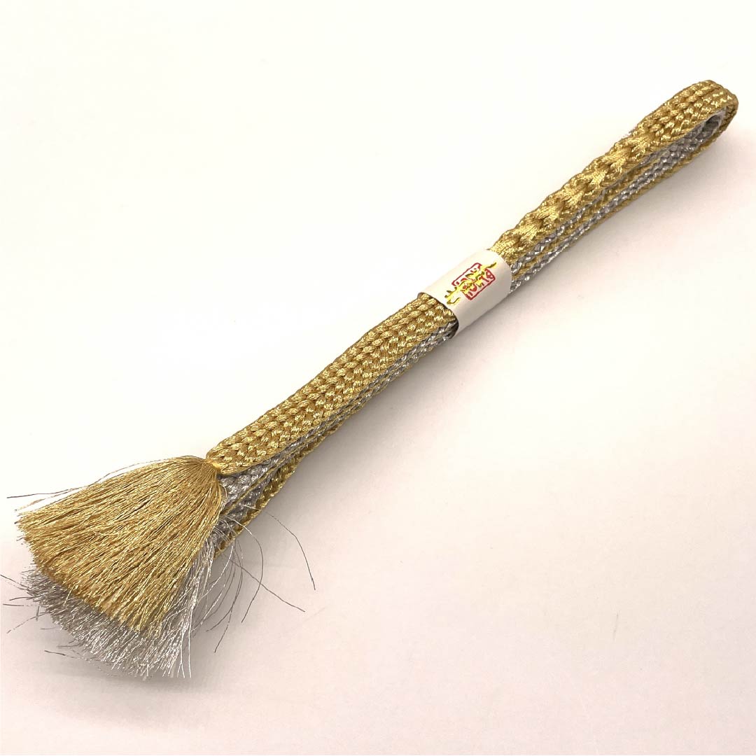 帯締め 正絹 四分紐 金色(きんいろ) 銀色(ぎんいろ) バイカラー 長さ約155cm 幅約1.5cm フォーマル Sランク 金系 1135003062321
