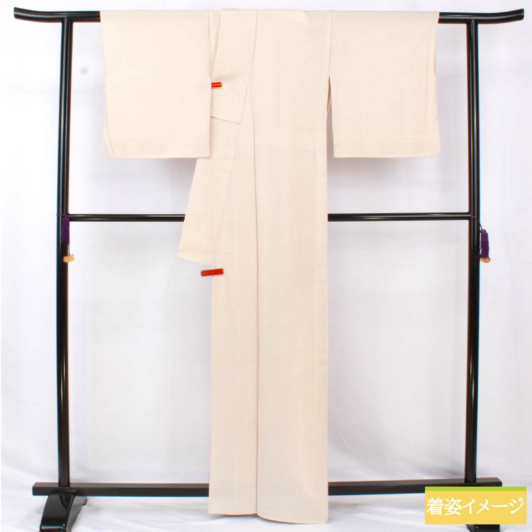 小紋 正絹 身丈164.5cm 裄丈68cm 単衣 白茶色(しらちゃいろ) 丹後ちりめん 極型江戸小紋 染師光擴 彫師双光 Sランク ベージュ系 1115004982425