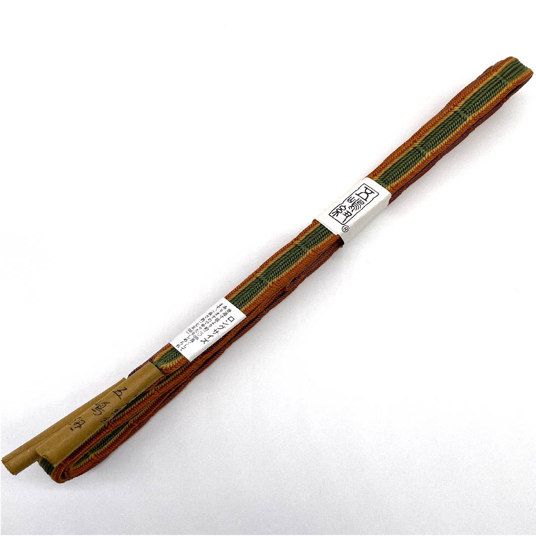 (New old stock) Obi-jime (belt fastener) made of pure silk, quarter-length cord, blue-red color, Goshima cord, Edo-kumihimo, long, length approx. 175cm, width approx. 1.5cm, casual, S rank, green, 1135000522919