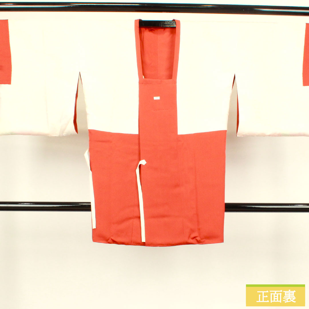 道行コート 正絹 身丈90.5cm 裄丈68cm 弁柄色 パールトーン加工 京友禅 草花模様 Sランク 袷 朱系 1117000802916