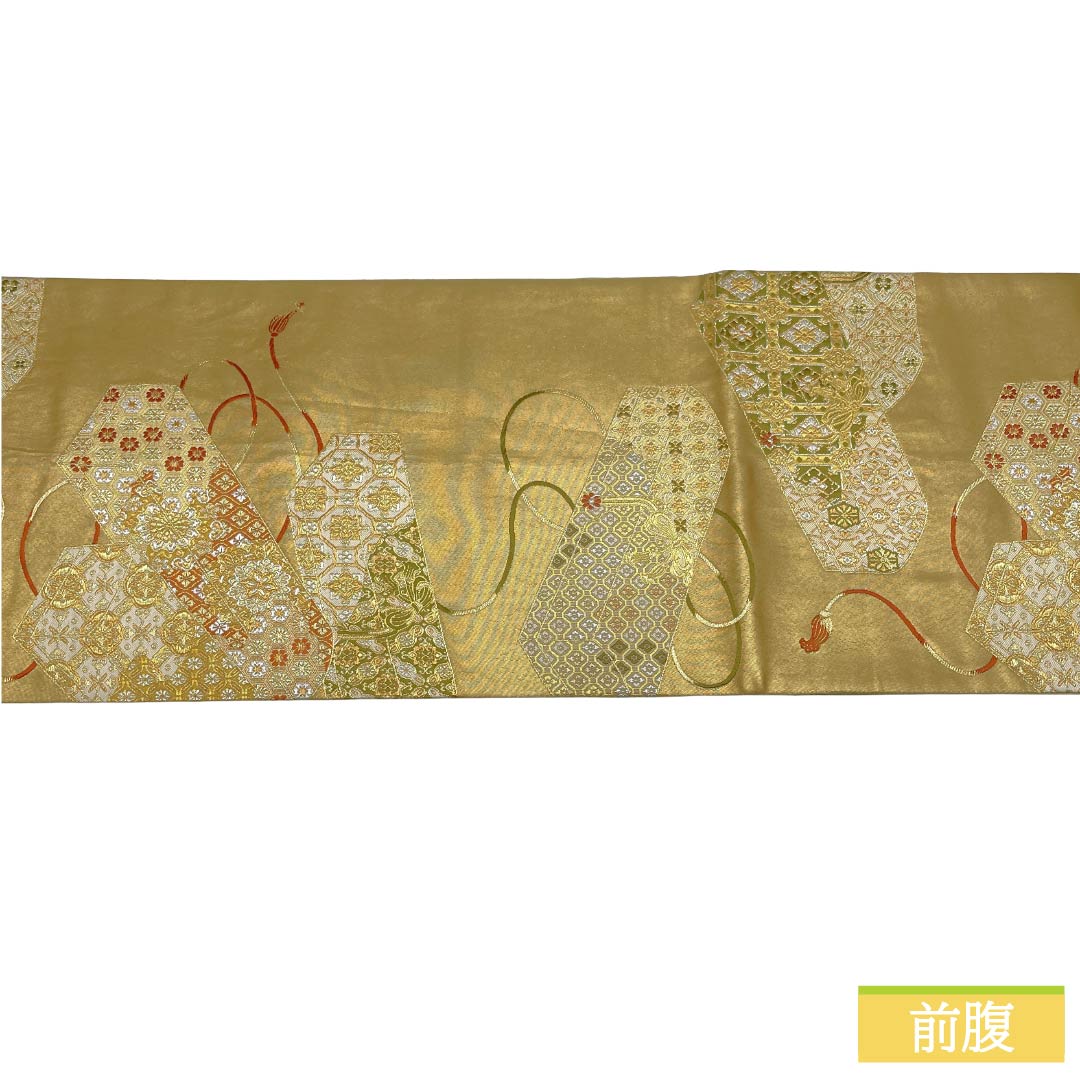 袋帯 正絹 Sランク 金色(きんいろ) 引箔 留袖用 振袖用 文箱 帯丈448cm 六通 フォーマル 金系 1123018672321