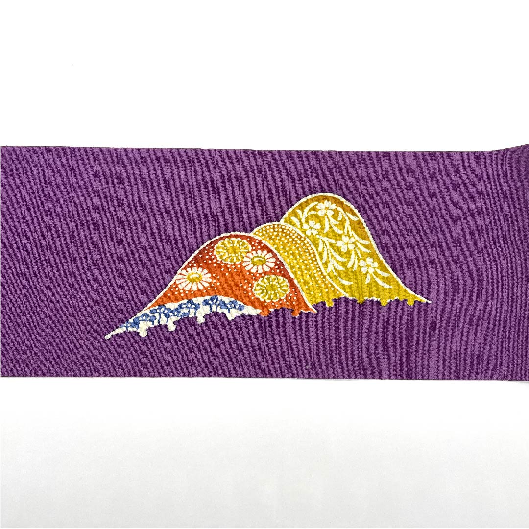 Nagoya obi, shell purple, Toyama pattern, Kyo-Bingata, obi length 371cm, pure silk, B rank, point pattern, casual, purple, 1124004574320, Nagoya style