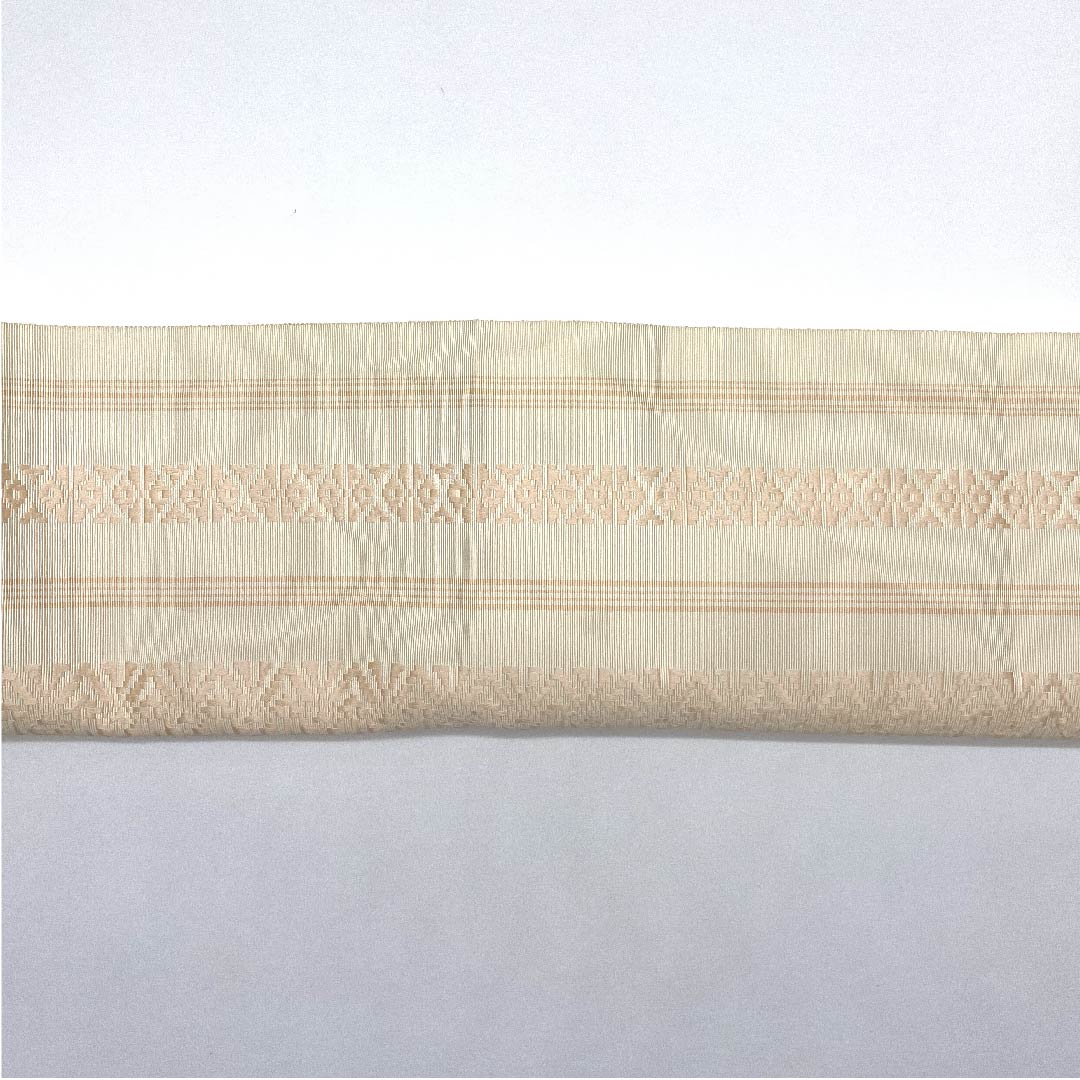 名古屋帯 砥粉色 博多織 献上柄 帯丈344cm 正絹 Aランク 全通 セミフォーマル ピンク系 1124004943313 松葉仕立て