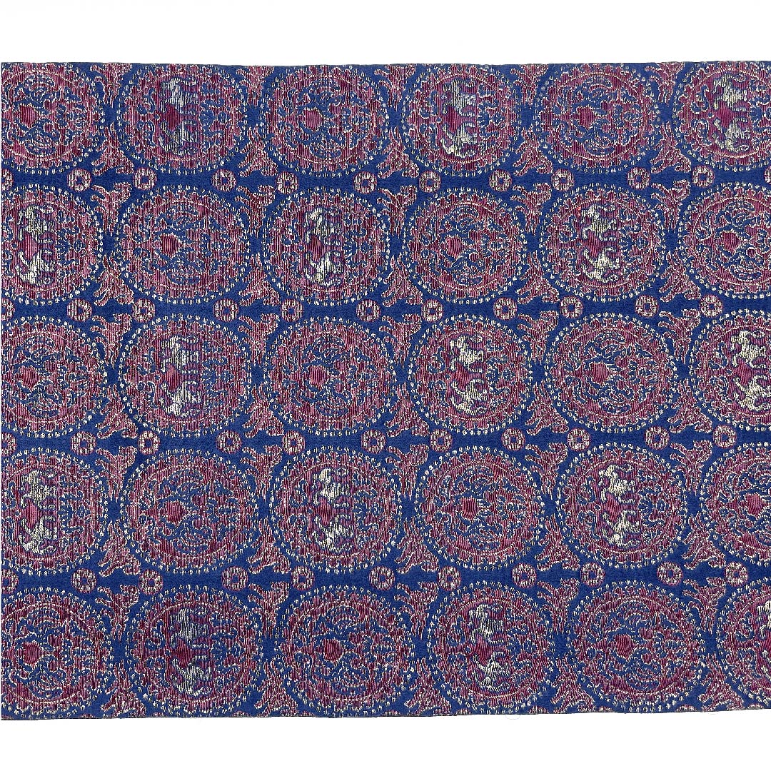 Nagoya obi, Korean indigo, Greek pattern, obi length 366cm, pure silk, A rank, six-way, casual, navy, 1124003673318, open style