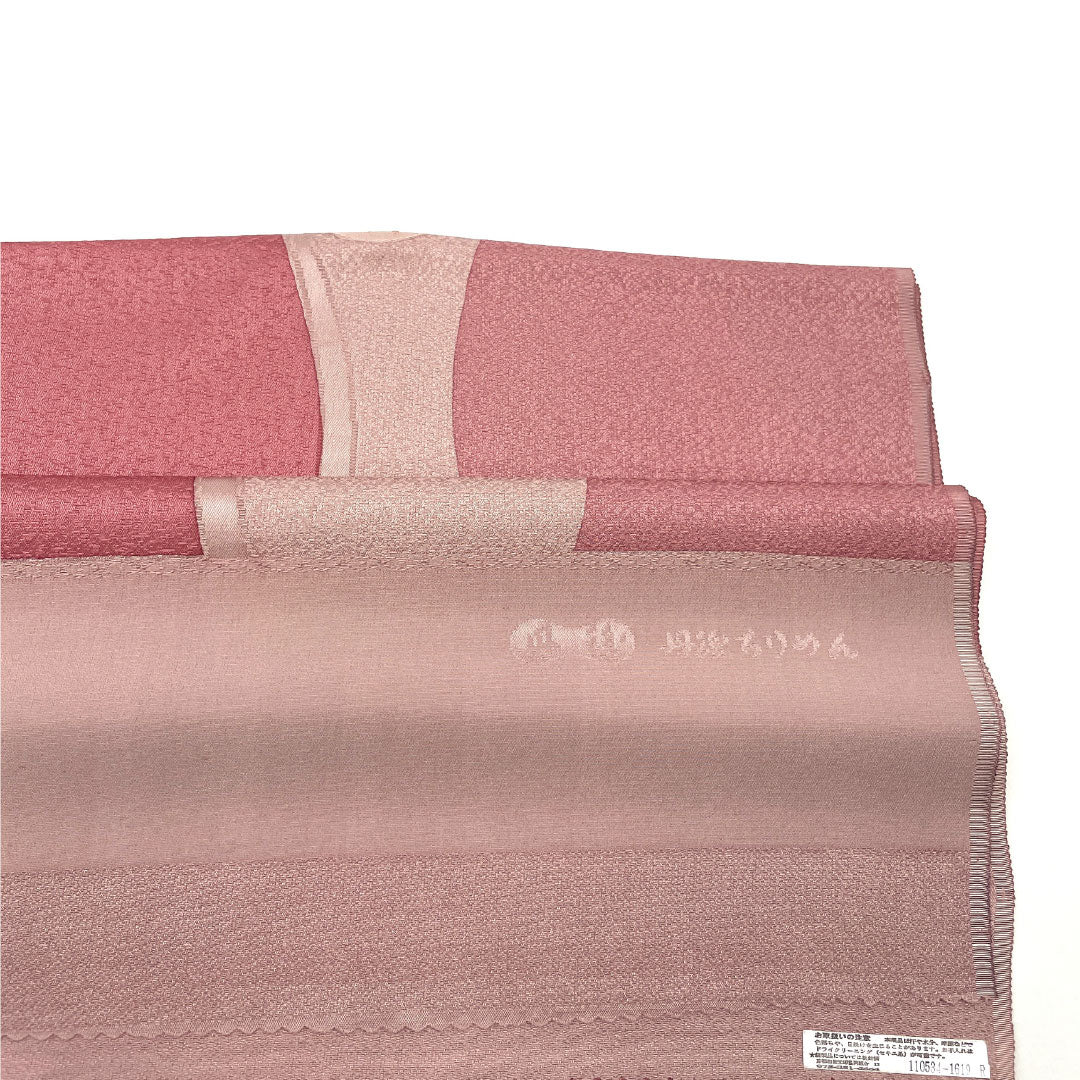 (Like New) Silk Obiage (Sash) - New, Casual, Sekikouiro (Red) with Plant Pattern, Tango Chirimen, Approximately 180cm Long, 30.5cm Wide, Pink, Product Number: 1136001091913
