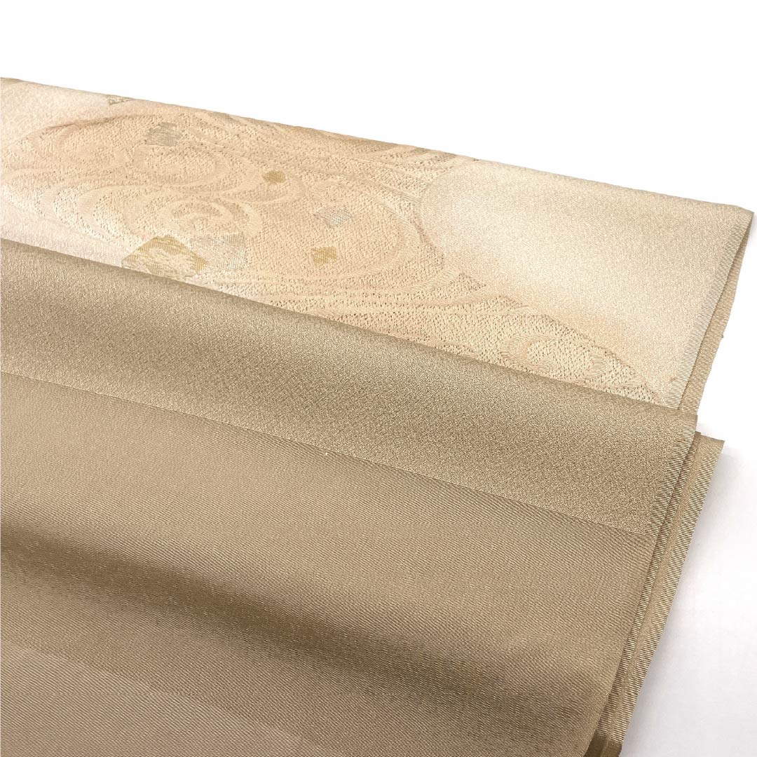 Obiage Silk S-Rank Semi-Formal Tonoko-iro (light ochre) Flowing Water Length: approx. 174cm Width: approx. 30cm Beige 1136002902925