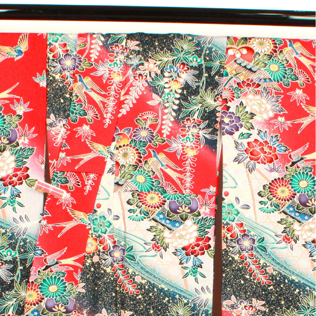 振袖 身丈163cm 裄丈64cm 袷 茜色 型染 吉祥文様 正絹 Sランク 赤系 1113000862412