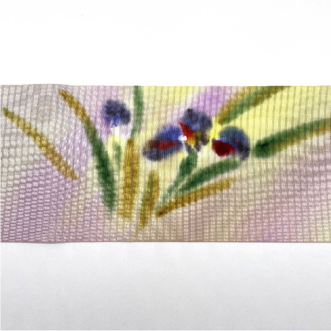 名古屋帯 グラデーション 夏帯 絽 あやめ 染帯 帯丈359cm 正絹 Sランク ポイント柄 セミフォーマル グラデーション系 1124004102399 名古屋仕立て