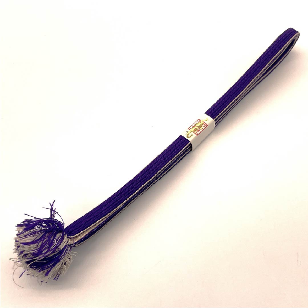 帯締め 正絹 三分紐 菫色(すみれいろ) 帯留め用 無地 長さ約147cm 幅約0.9cm カジュアル Sランク 紫系 1135003232320