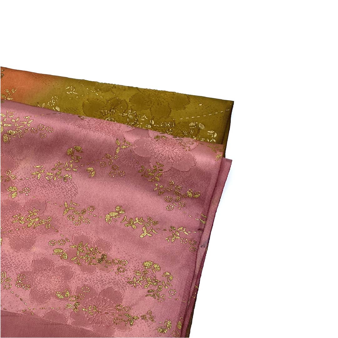 帯揚げ 正絹 フォーマル 積紅色(せきこういろ) 桜 グラデーション 古典柄 長さ約172cm 幅約29cm Sランク ピンク系 1136000462913