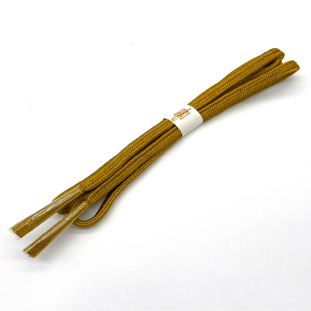 (New old stock) Obijime (sash fastener) Pure silk Golden color Crown set New old stock Length approx. 167cm Width approx. 1cm Semi-formal NEW rank Brown 1135003711314