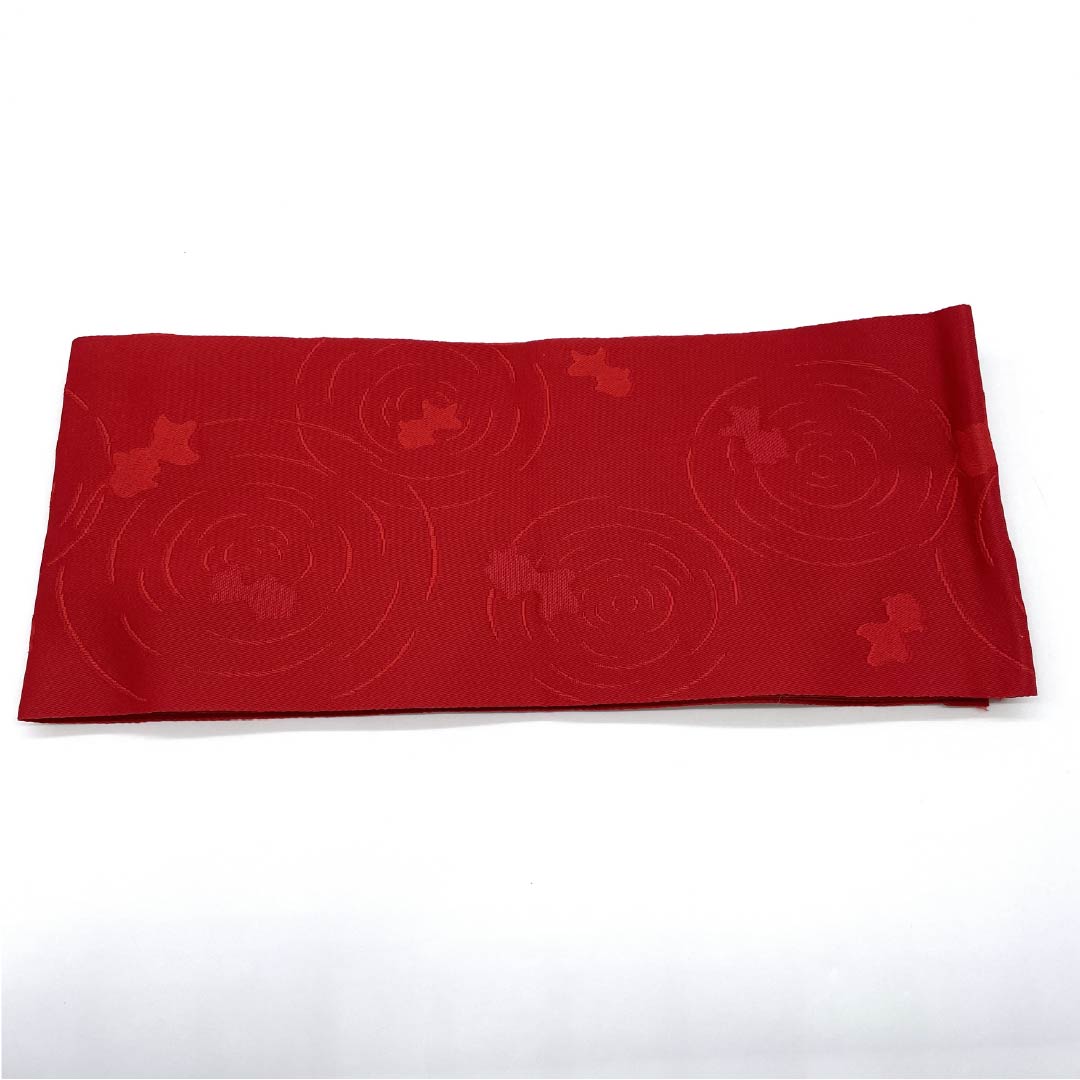 作り帯 ポリエステル 紅赤色(べにあかいろ) 金魚 リボン 浴衣用 Sランク 赤系 1131000742912