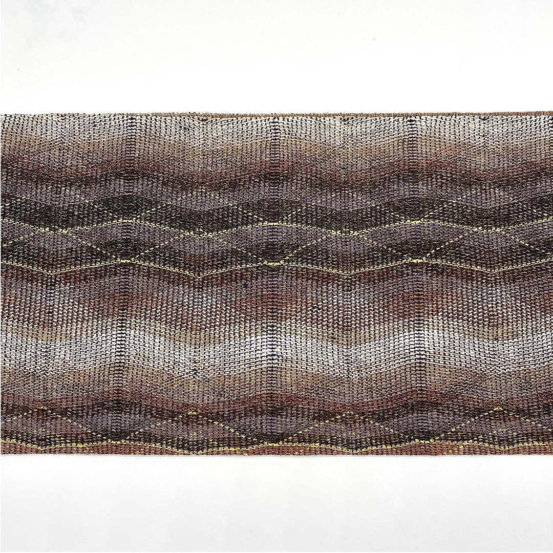 袋帯 グラデーション 幾何学模様 帯丈450cm 正絹 Sランク 全通 セミフォーマル グラデーション系 1123007222399