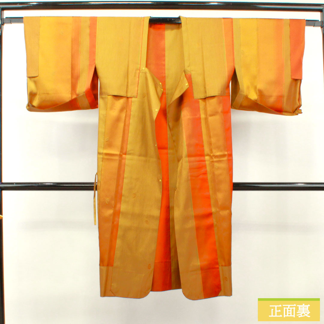 道行コート 正絹 身丈122.5cm 裄丈64cm 唐金色(からかねいろ) 抽象模様 Sランク 単衣 黄系 1117001012923