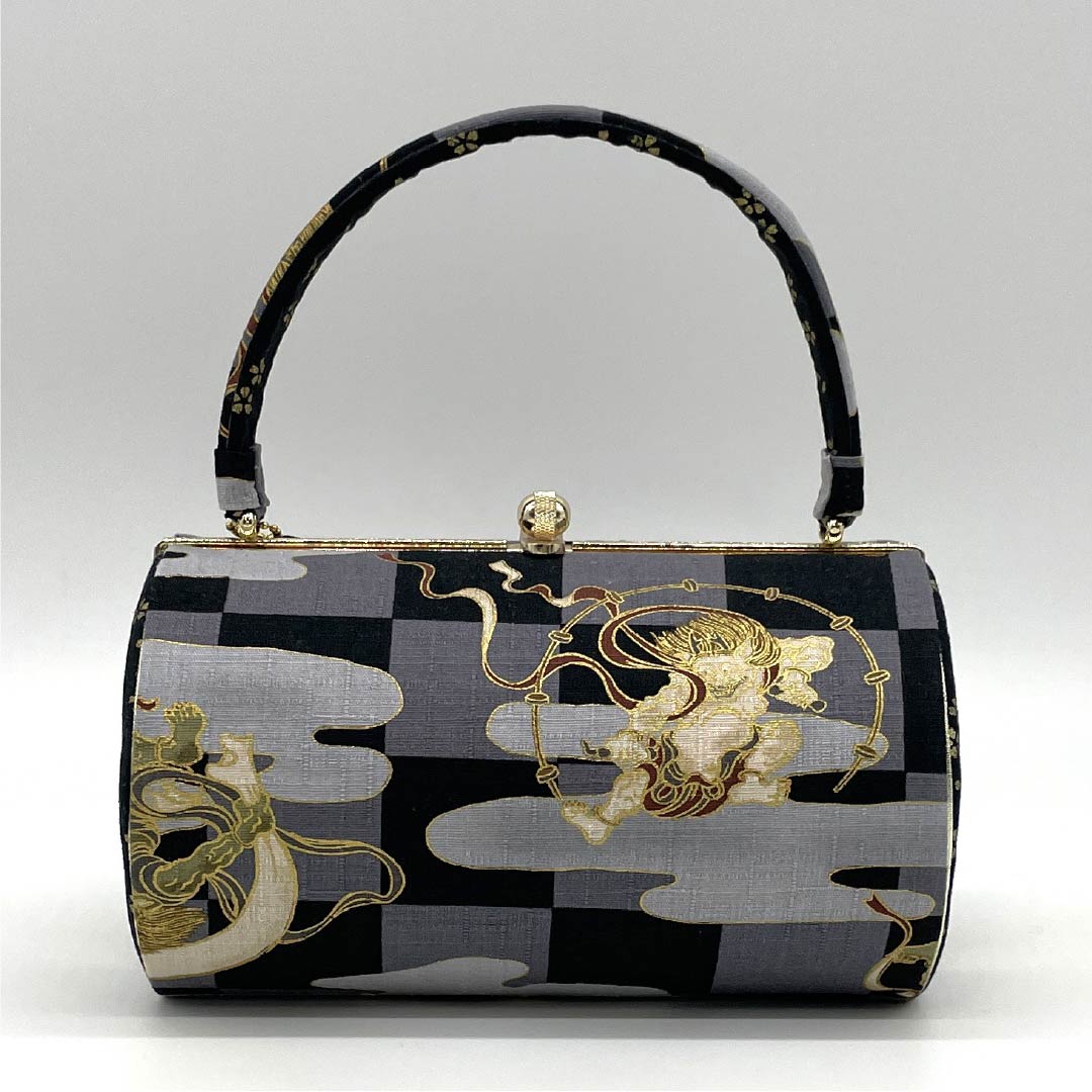 和装バッグ カジュアル NEWランク 黒色(くろいろ) 風神 雷神 市松模様 黒系 113900069110