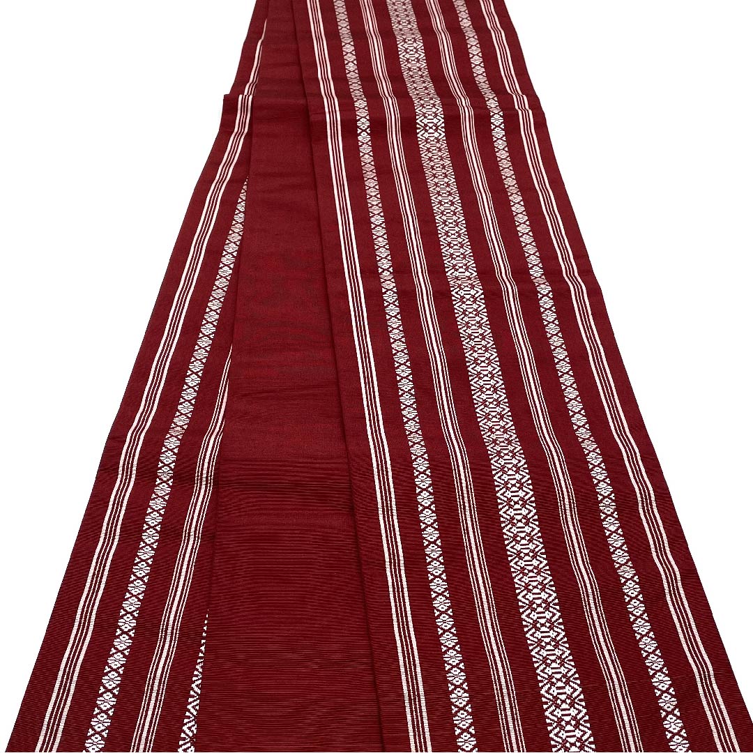 半幅帯 正絹 帯丈372cm 牛血紅色(ぎゅうけつこういろ) 献上柄 博多織 赤系 Aランク 1125001403312