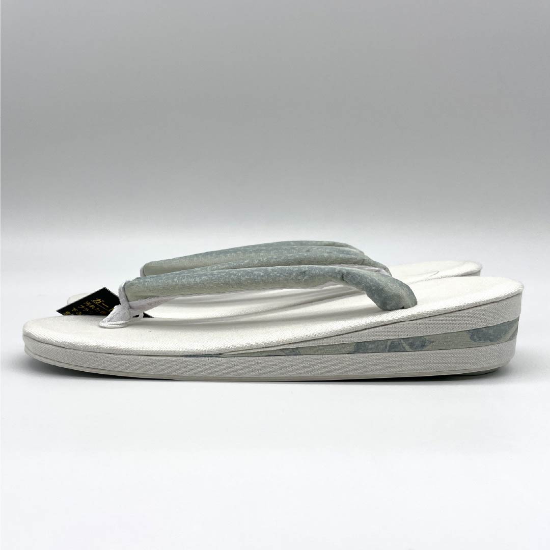 (新品)草履 亜麻 NEWランク 夏草履 亜麻草履 日本製 夏用 長さ24cm Lサイズ 白系 1122001601411