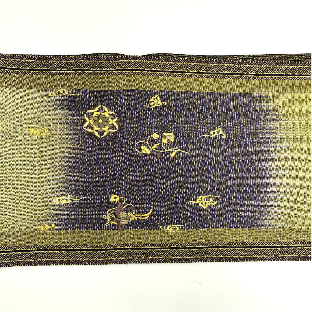 袋帯 刺繍 花鳥模様 帯丈440cm 正絹 Sランク ポイント柄 セミフォーマル 緑系 1123004652319