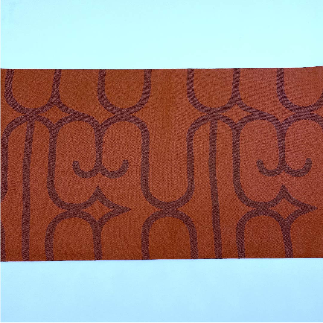 Fukuro Obi (Benitoiro) Geometric Pattern Obi Length 443cm Pure Silk S Rank Six-way Casual Red 1123008392312