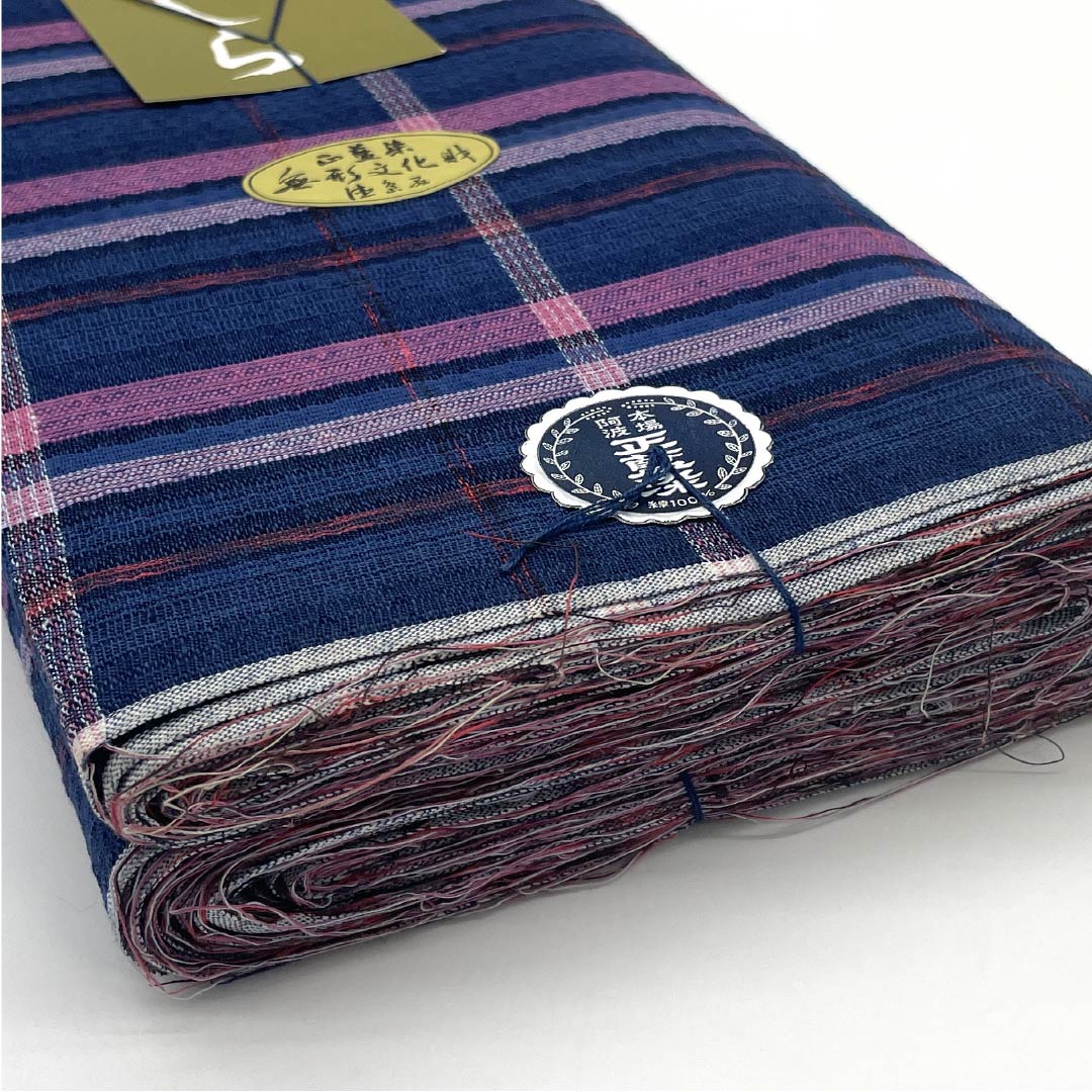Yukata cloth, cotton, Awa Shijira, Important Intangible Cultural Property, Authentic indigo dye, Indian indigo blue, S rank, navy blue, 1130000542918