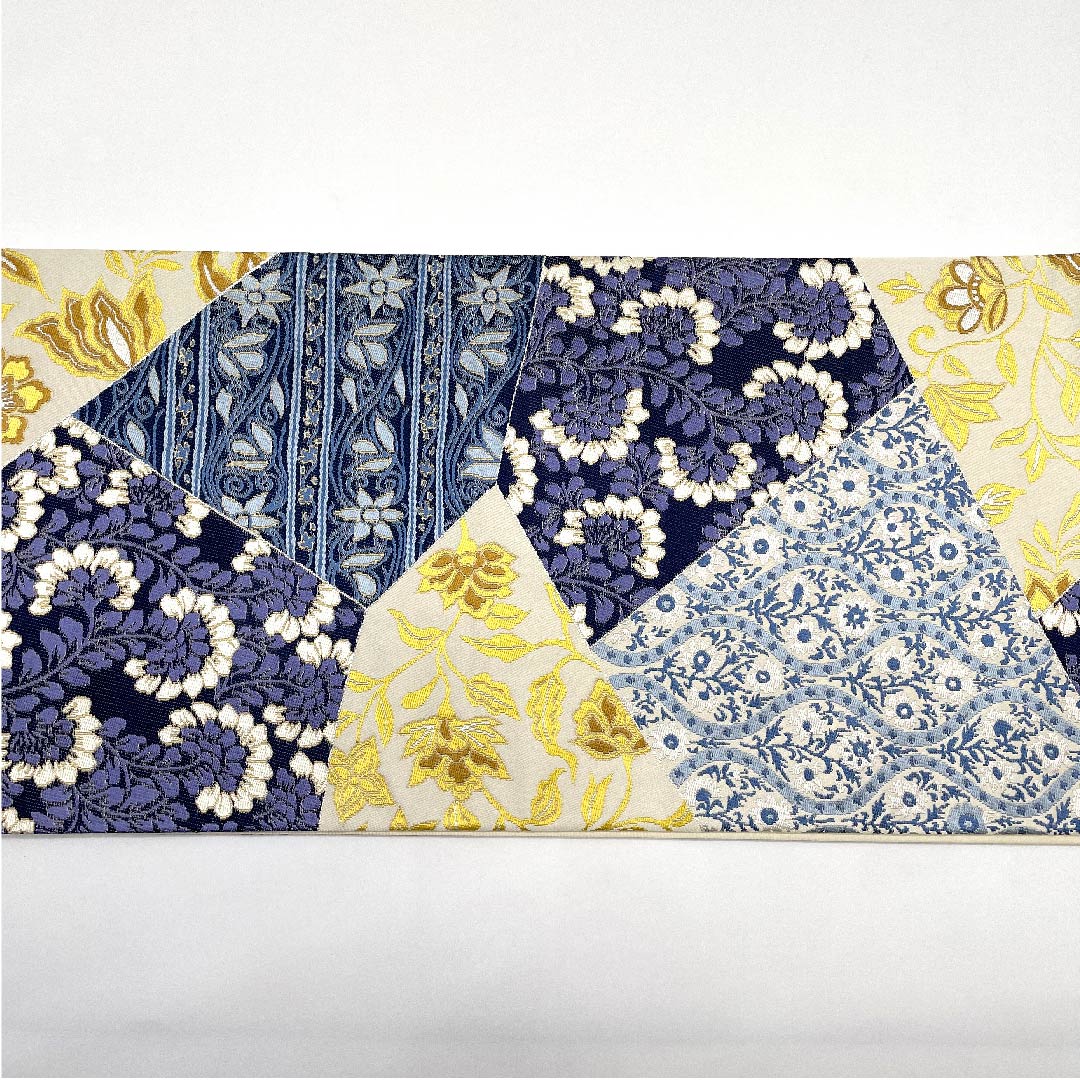 袋帯 白色 振袖用 白綾苑大庭 唐花模様 帯丈451cm 正絹 Sランク 六通 フォーマル 白系 1123009382411