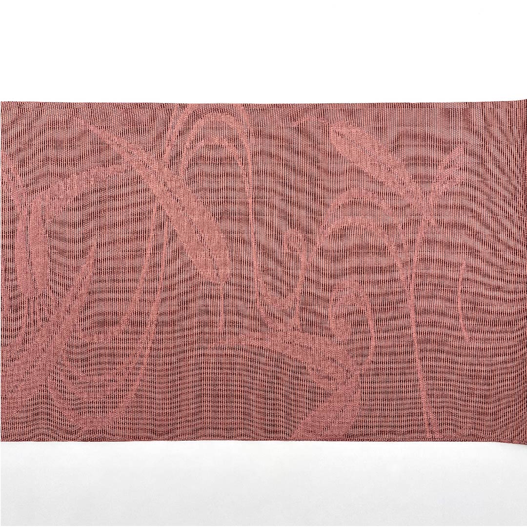 名古屋帯 浅蘇芳色 夏帯 観世流水 笹 紗 帯丈354cm 正絹 Sランク 六通 セミフォーマル ピンク系 1124004142313 開き仕立て