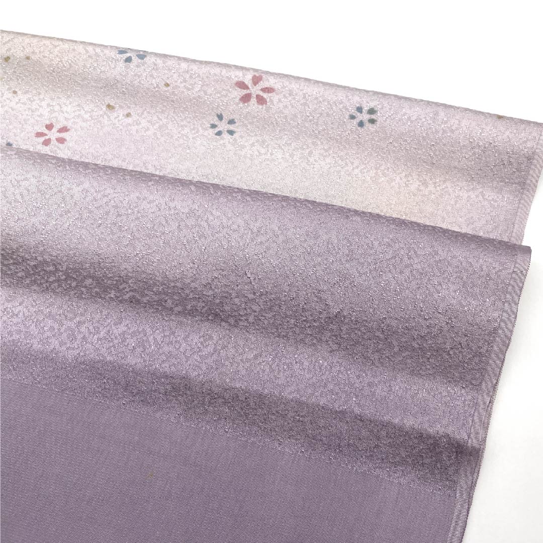 Obiage silk A rank semi-formal light purple (usumurasakiiro) blurred cherry blossoms length about 172cm width about 28cm purple系 1136002803920