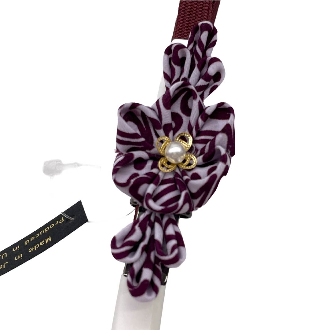 (新品)帯締め 正絹 NEWランク 三分紐 暗紅色(あんこうしょく) 帯留め付き つまみ細工 日本製 長さ約135cm 幅約0.8cm カジュアル 赤系 1135006411312