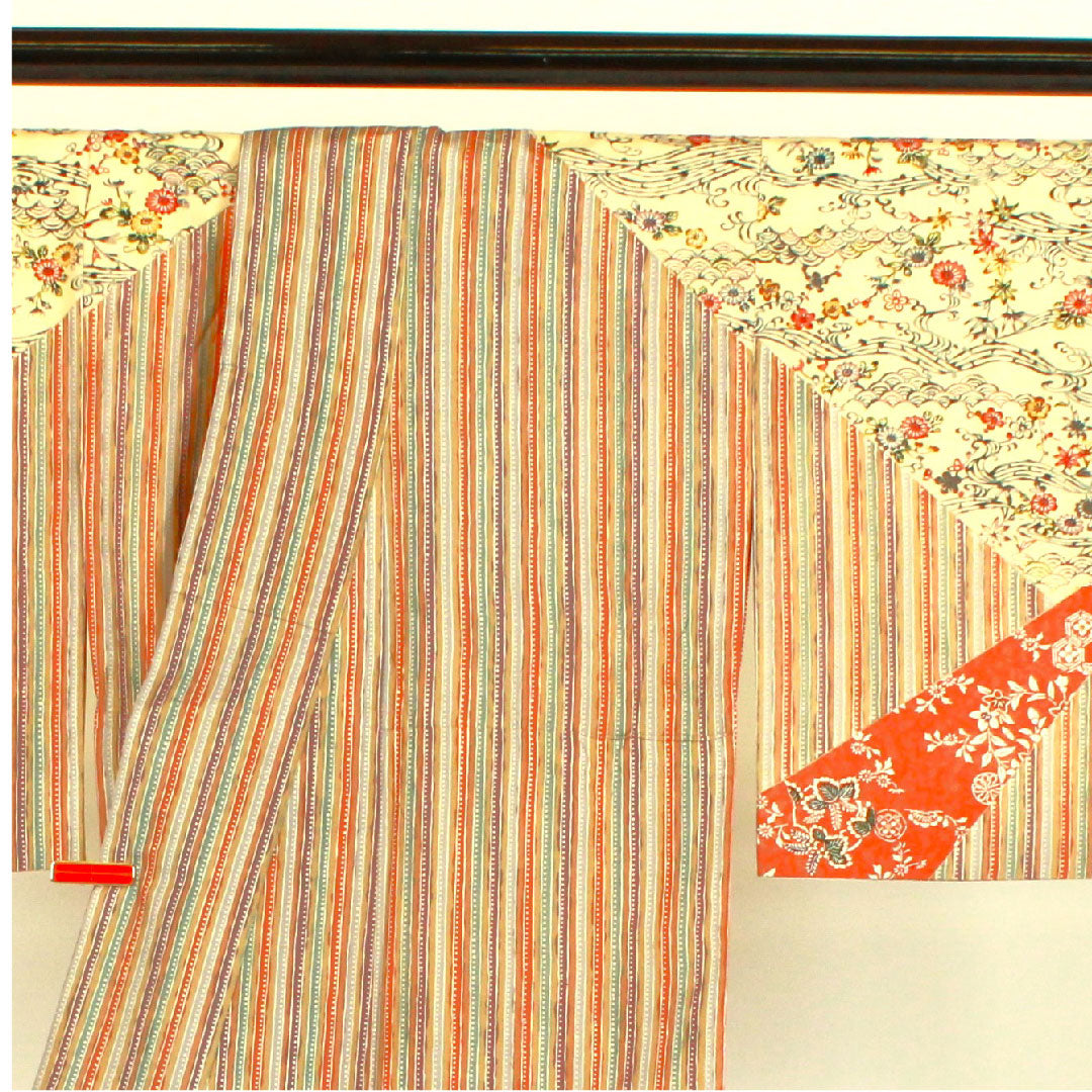 訪問着 袷 身丈159.5cm 裄丈66cm 作家物 型染 正絹 Sランク 茶系 1112000632314