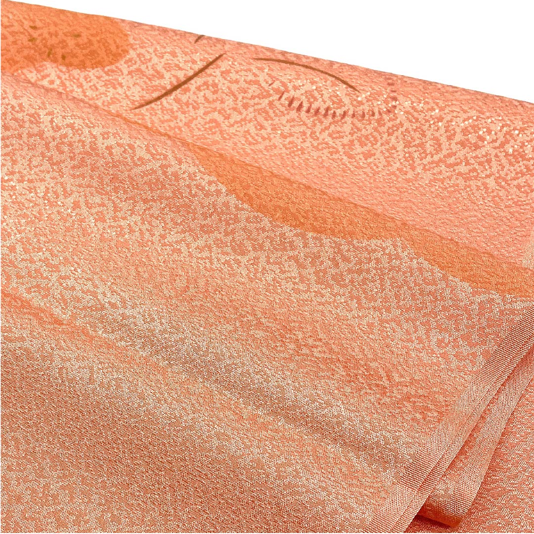 (新古品) 帯揚げ 正絹 フォーマル 赤支子色(あかくちなしいろ) 雲取り 抽象模様 新古品 長さ約164cm 幅約30cm Sランク 橙系 1136000202926