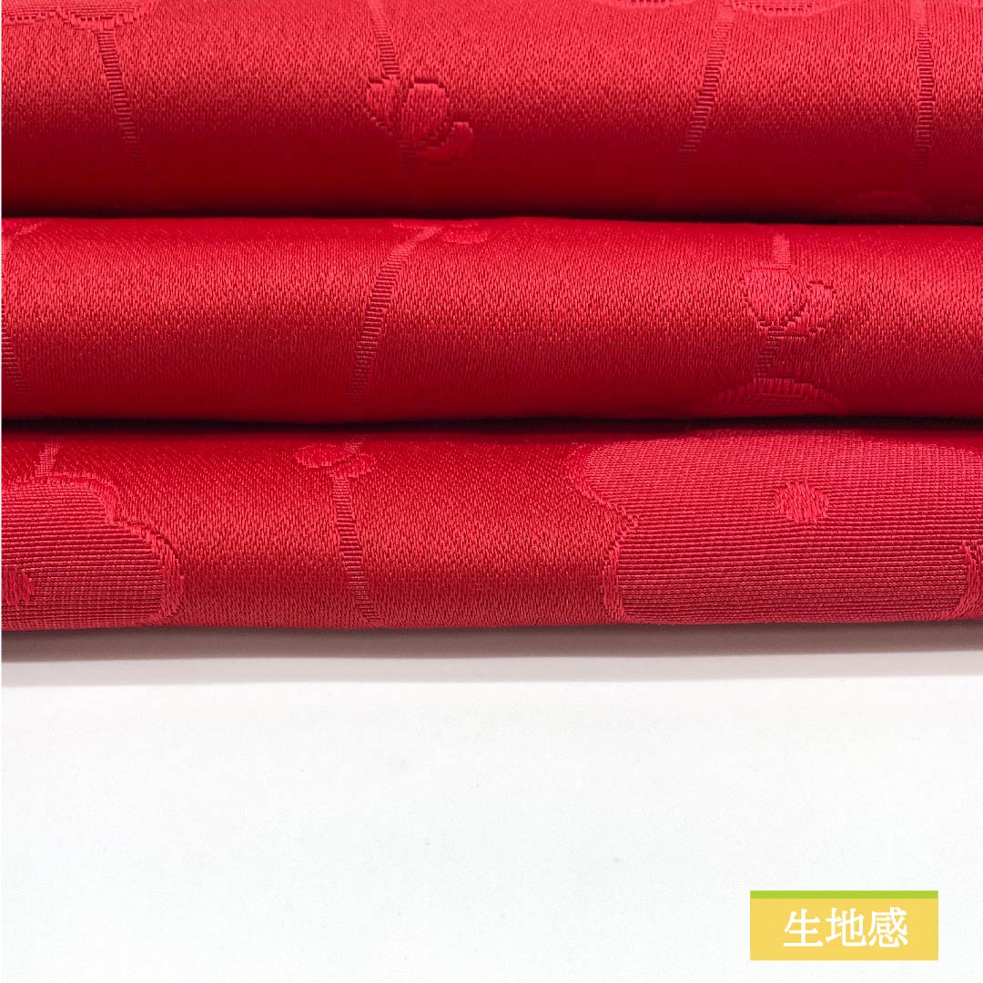 半幅帯 ポリエステル 紅赤色(べにあかいろ) 花柄 小梅 古典柄 帯丈348cm 赤系 Aランク 1125000943312