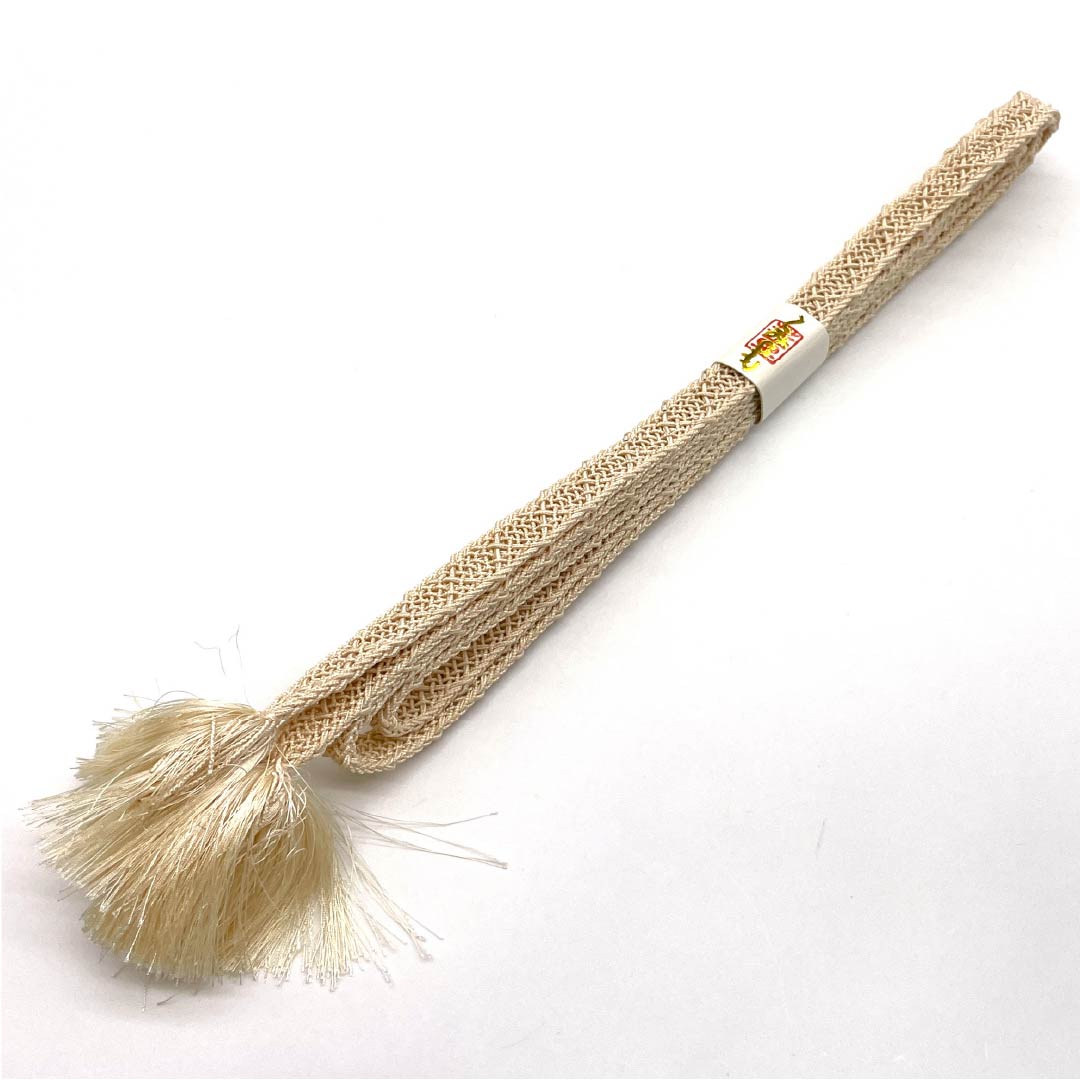 Obijime (silk obi) - quarter string, Tonokoiro (tonokoiro) - summer use - plain - length 157.5cm, width 1.2cm - casual - S rank - beige - 1135003282325