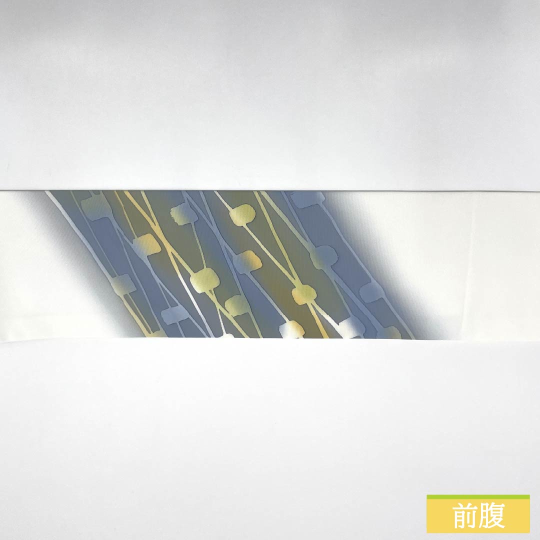 名古屋帯 ポリエステル Sランク 抽象模様 染め帯 帯丈367cm ポイント柄 カジュアル 白系 1124010832311 名古屋仕立て