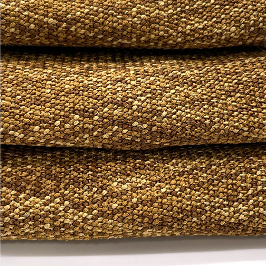 (未仕立)角帯 正絹 黄唐茶色(きからちゃいろ) 幾何学模様 帯丈432cm 幅9cm Sランク 茶系 1134000432914